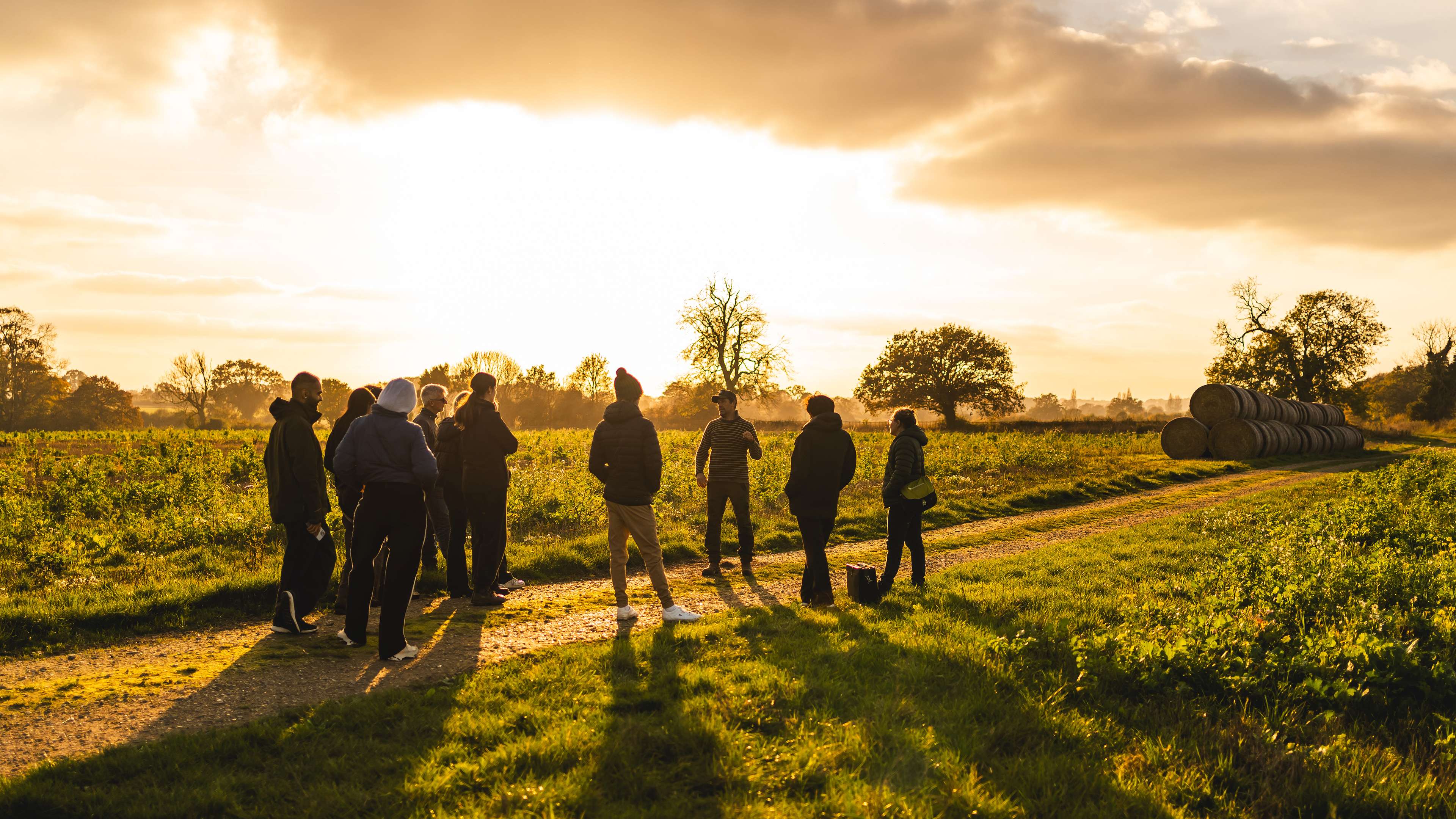 Global Development and Geography students in Holt, Norwich coastal area, taking part in an outdoor field trip at Eves Hill Farm.