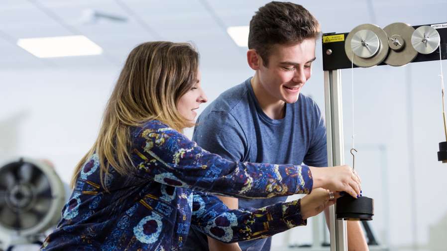 ENG students, attending a practical session on campus