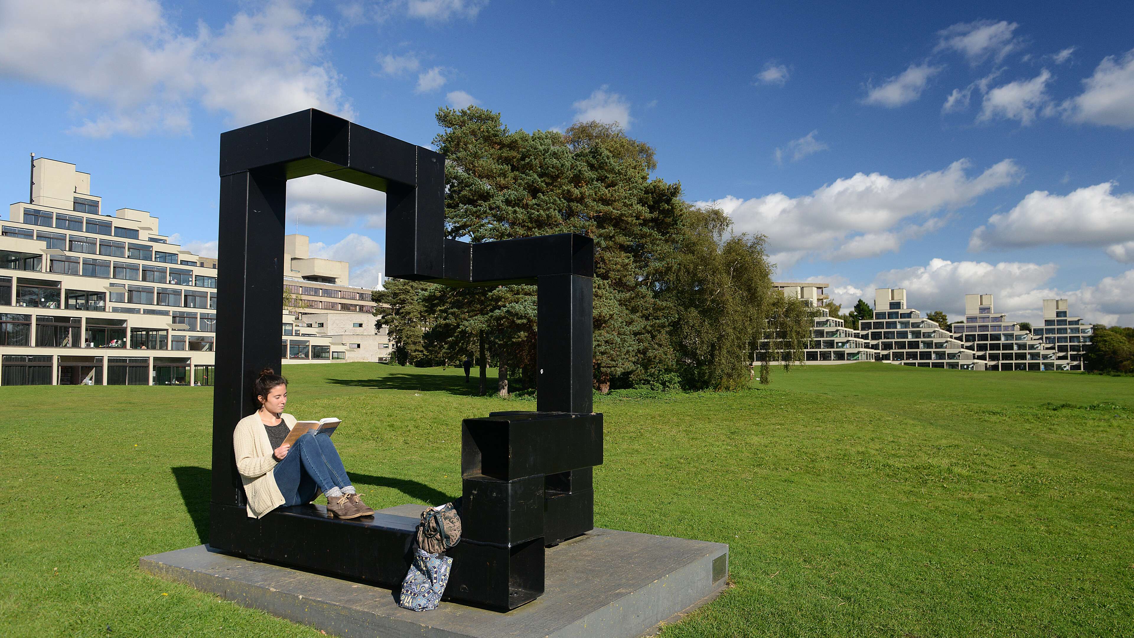 Student in Front of the Ziggurats