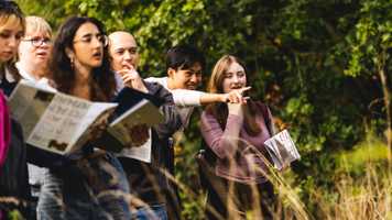 Environmental Sciences and Geography students in an outdoor field activity