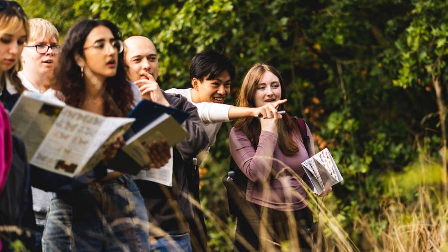 Environmental Sciences and Geography students in an outdoor field activity