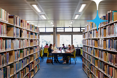 Students in the library
