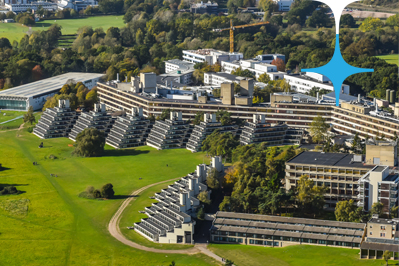 Aerial view of the UEA campus