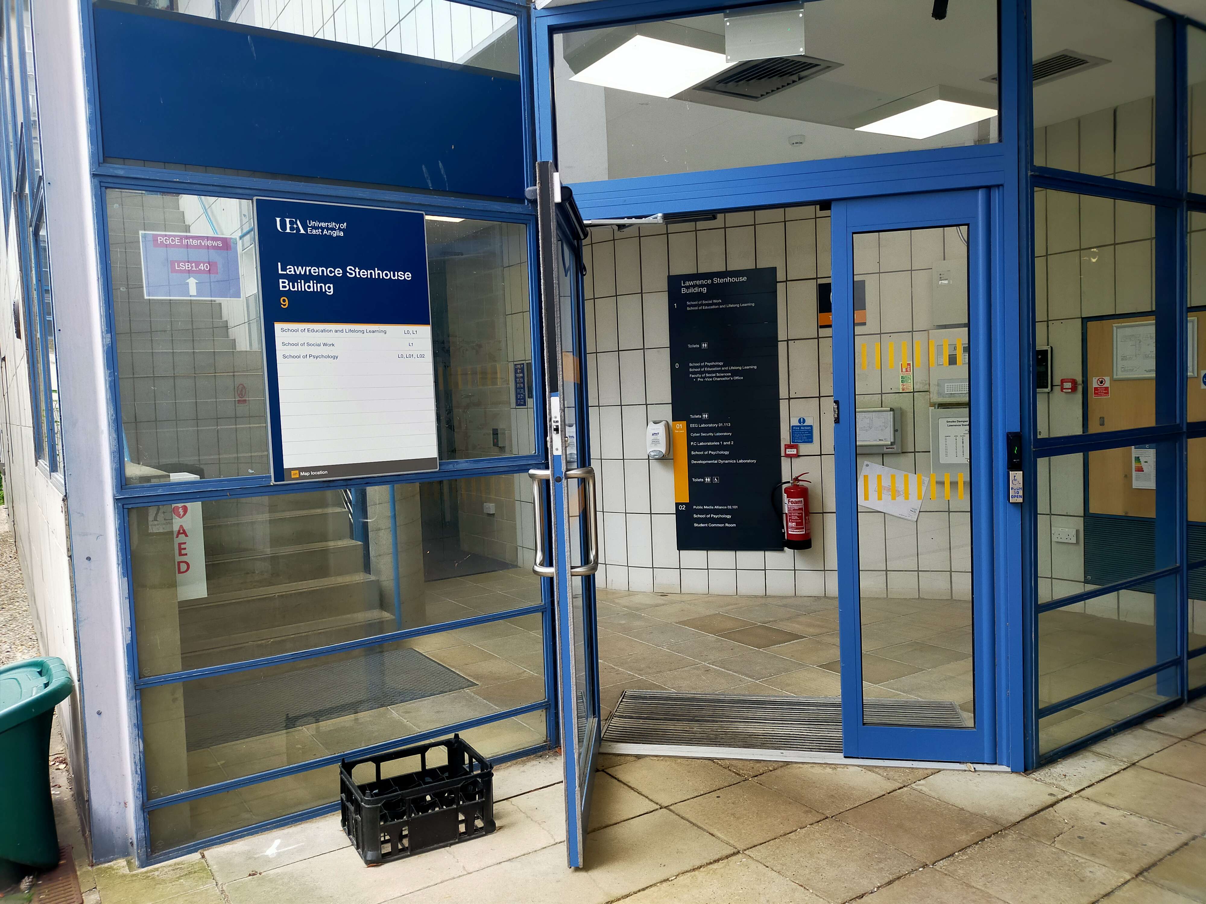 Main external entrance into LSB building closest to the UWWBIC centre