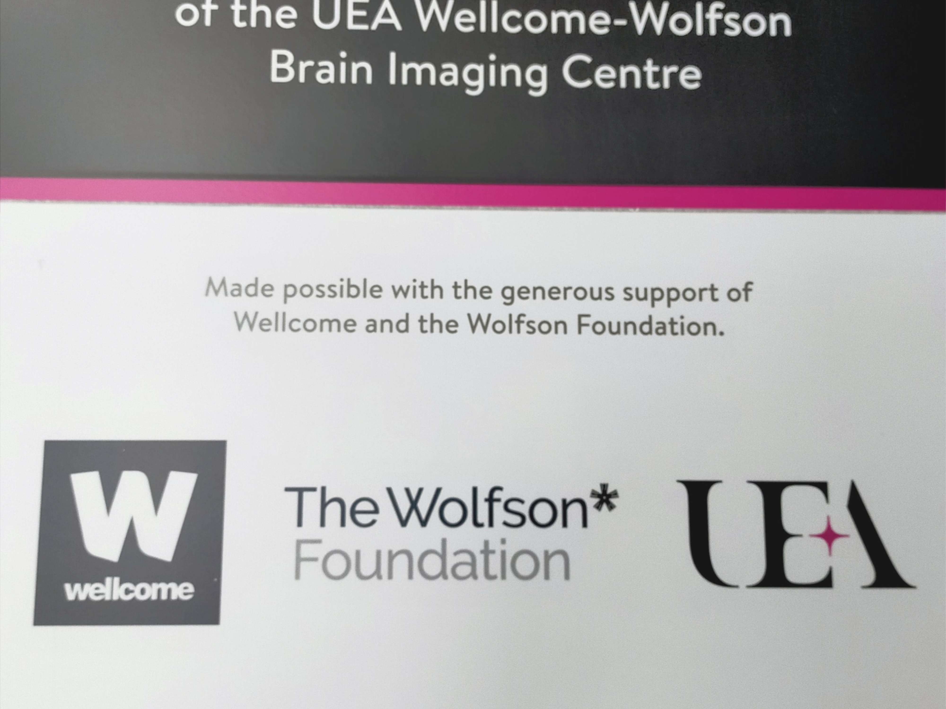 UWWBIC commemorative plaque of the collaboration with the Wellcome Trust and the Wolfson Foundation