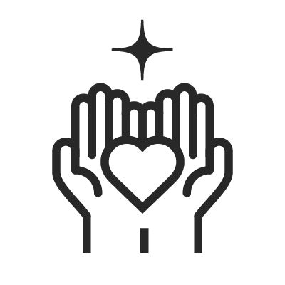 Icon of hands holding a heart
