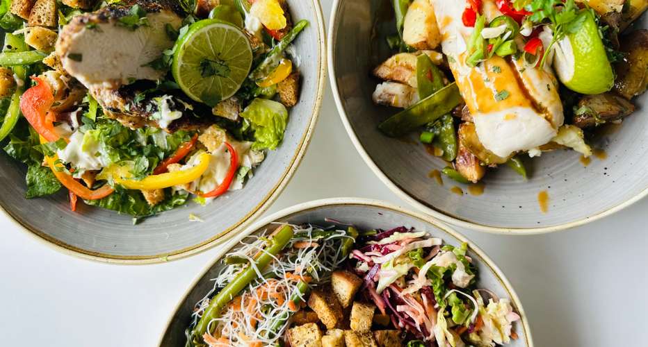 Three bowls of food from the Modern Life cafe