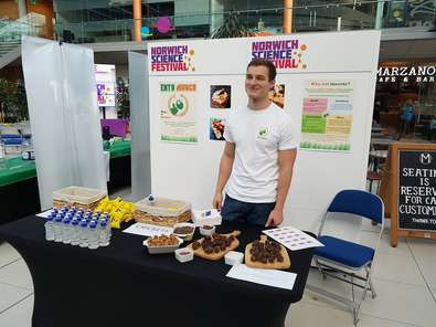 Handing out insects at Norwich Science Festival
