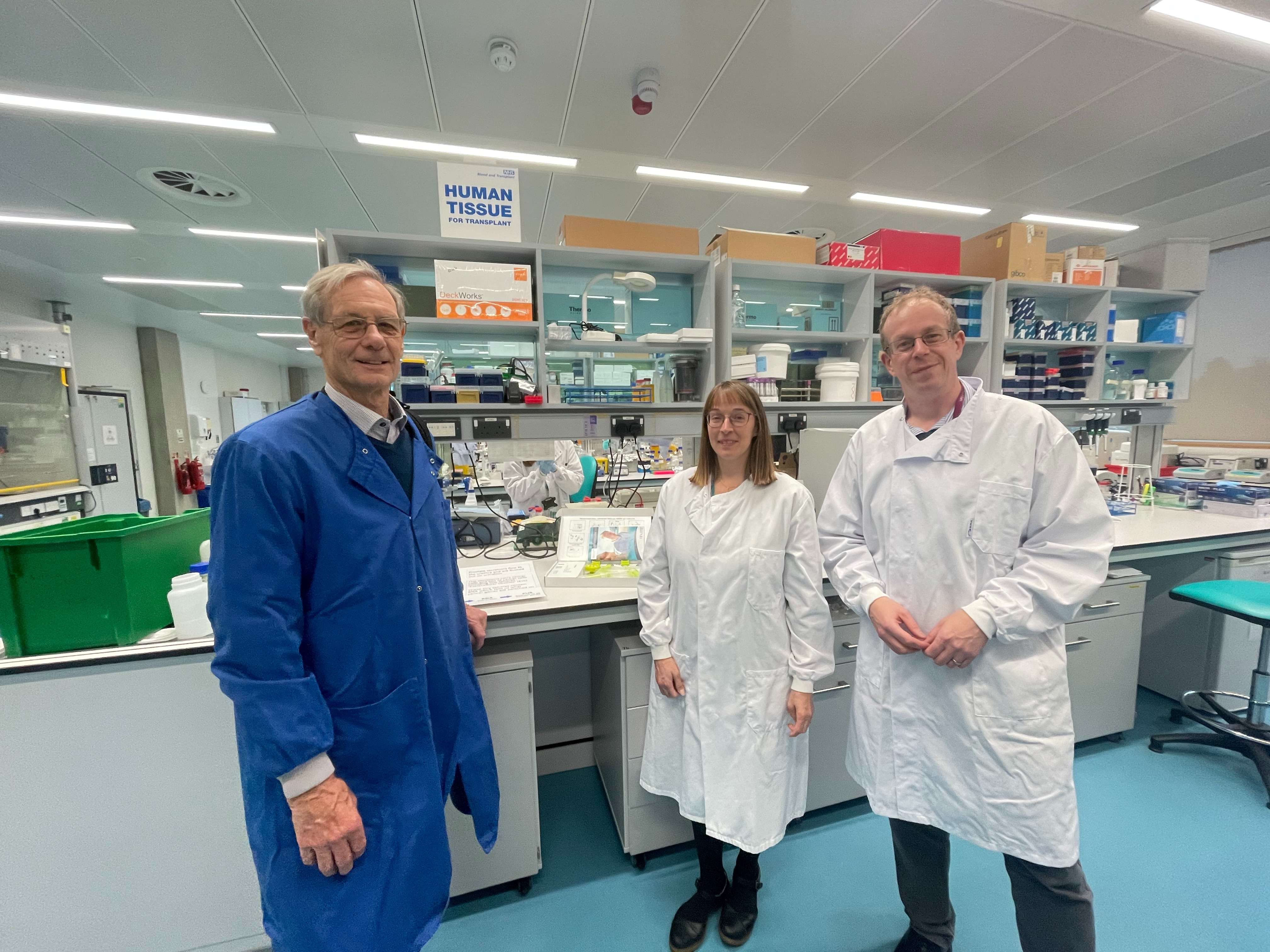Prof Knowles in the lab