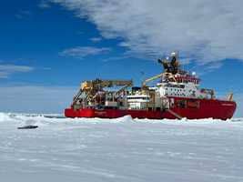 Research ship in the Antarctic