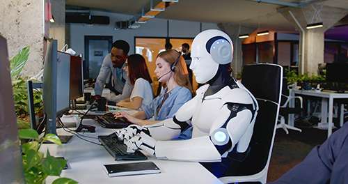 AI robot in classroom