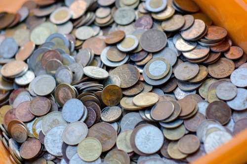 Picture of a tub of coins