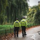 Two policemen walking