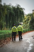Two policemen walking