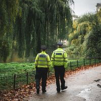 Two policemen walking