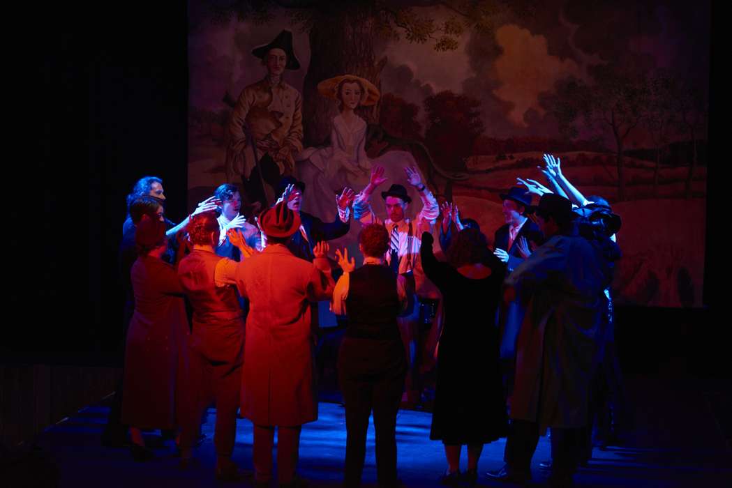 Drama students performing.