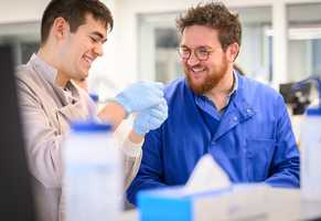 Researchers talking