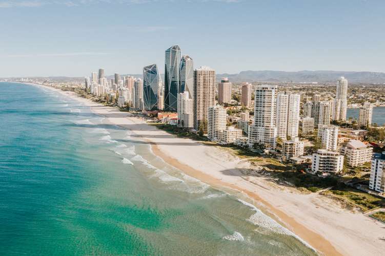 Skyscrapers by the beach