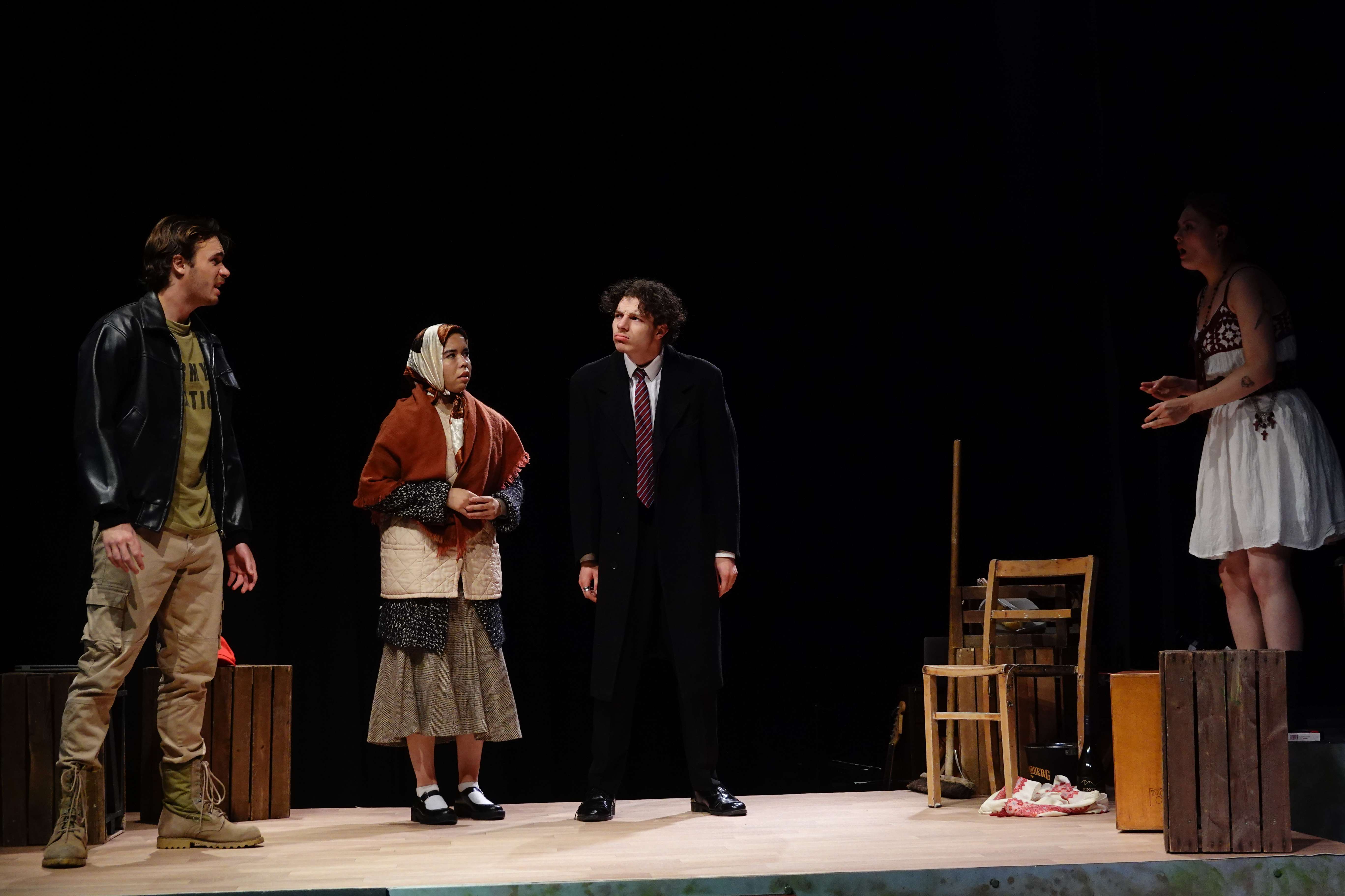 Drama students rehearsing.