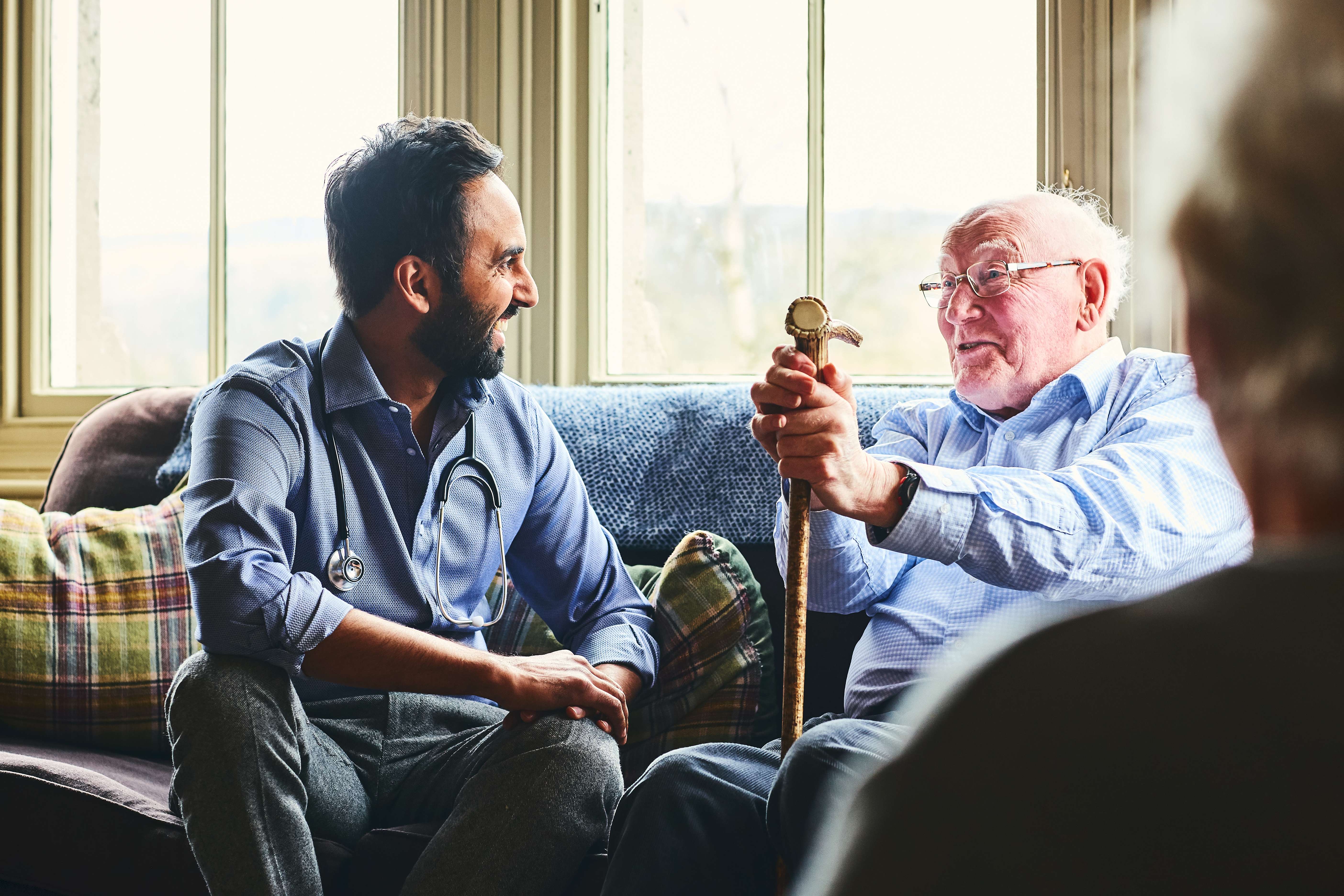 Health care professional during home visit