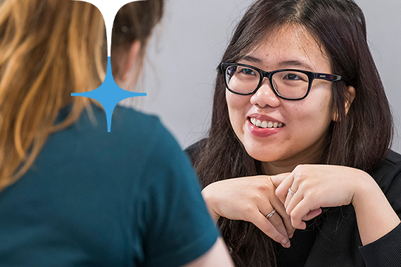 Student discussing entry requirements