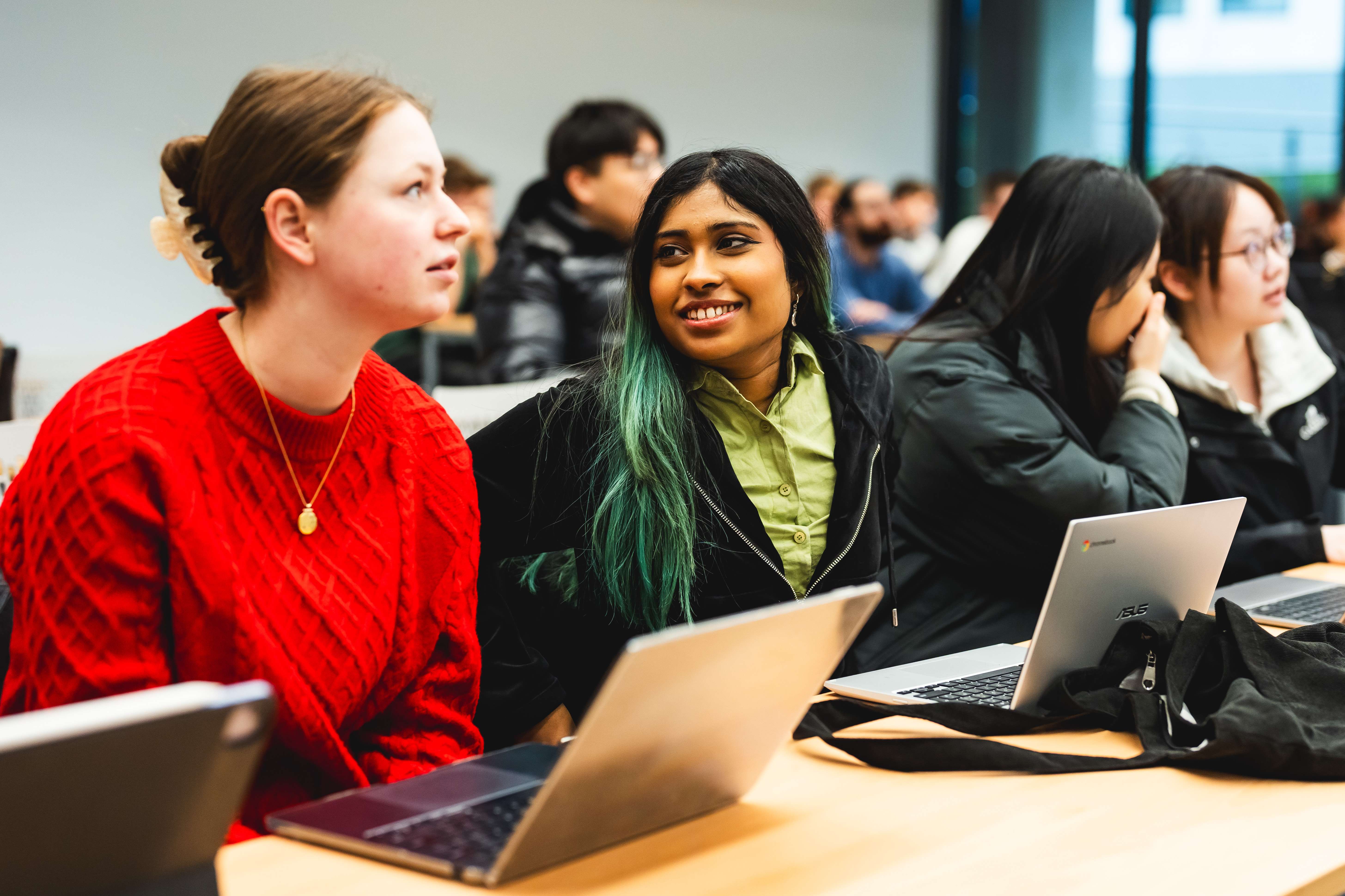 Business students in class