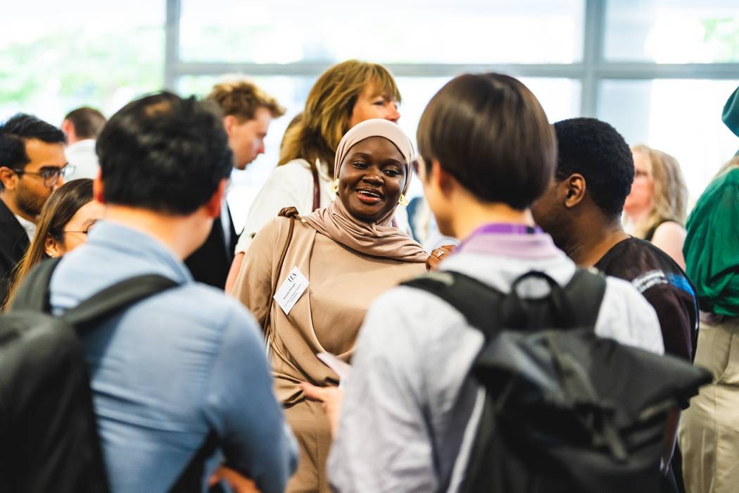 Scholar Aminata Kanagie, recipient of the Allan and Nesta Ferguson Scholarship (centre), pictured with guests