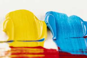 yellow-blue-paint-with-brush-marks