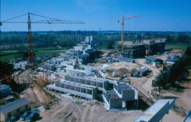 Historical Archive Image of ziggurats being built in 1965