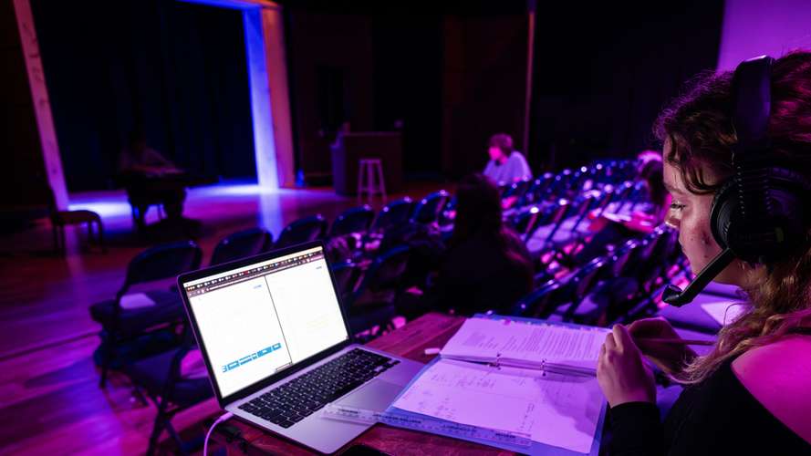 A student rehearsing.