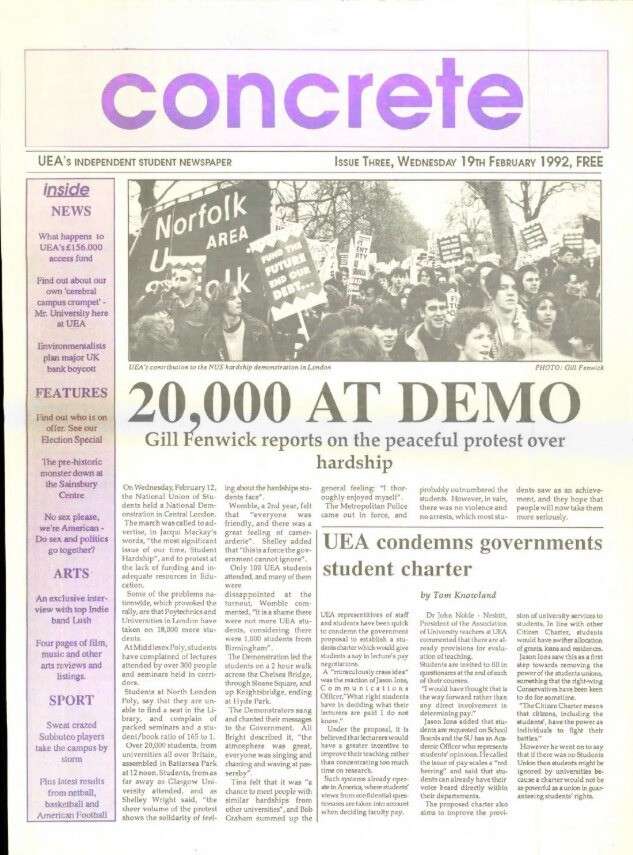 front page of Concrete's Third Issue 1992