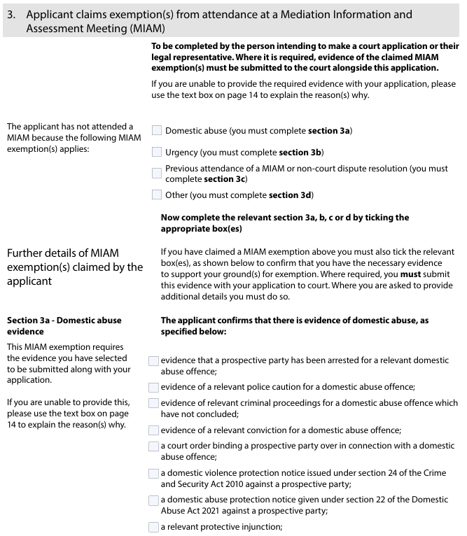 form a - section 3