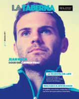 The cover of Issue 7 of the La Taberna magazine featuring a headshot image of a man looking into the distance
