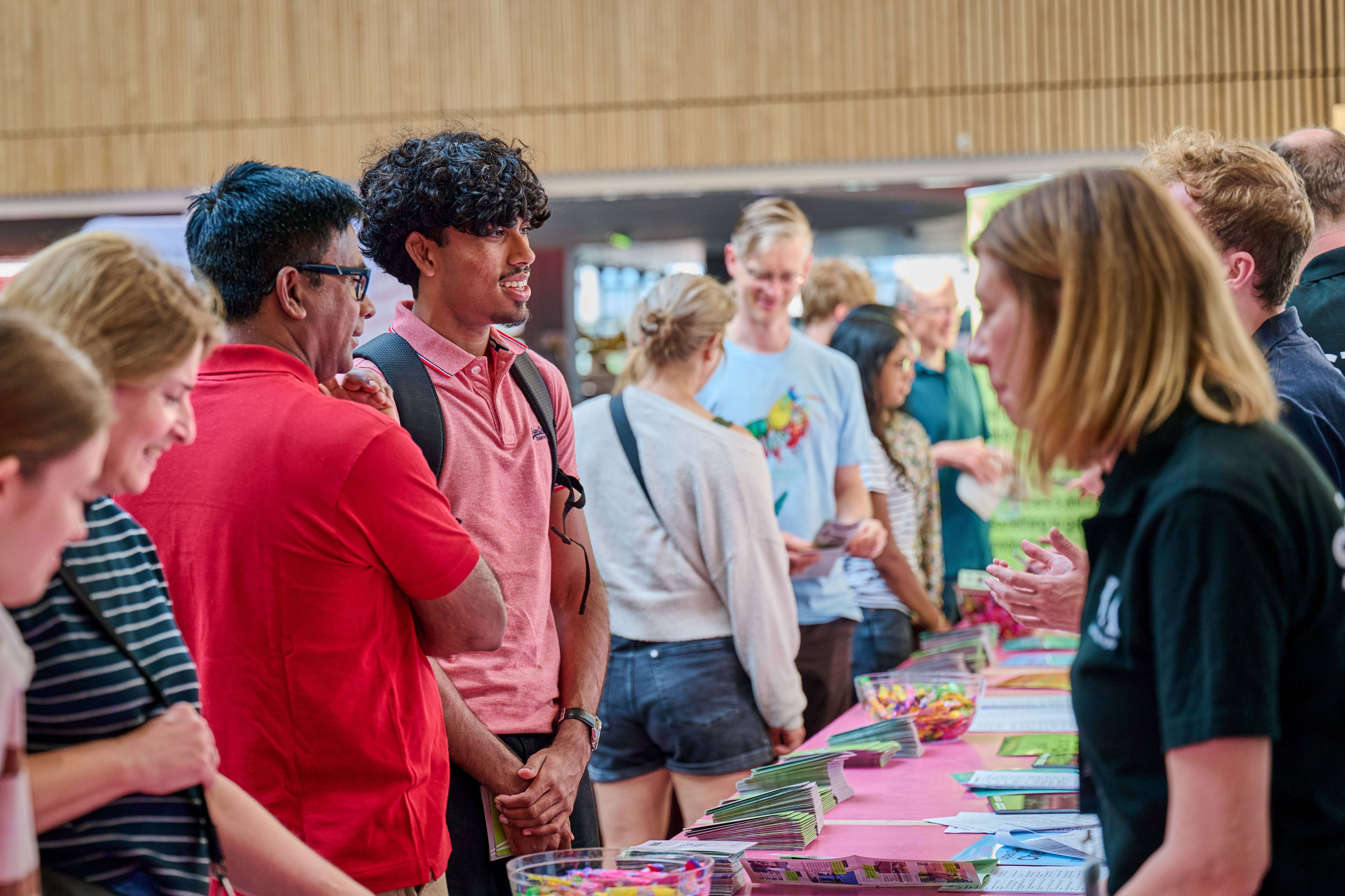 visitors checking in at the union building