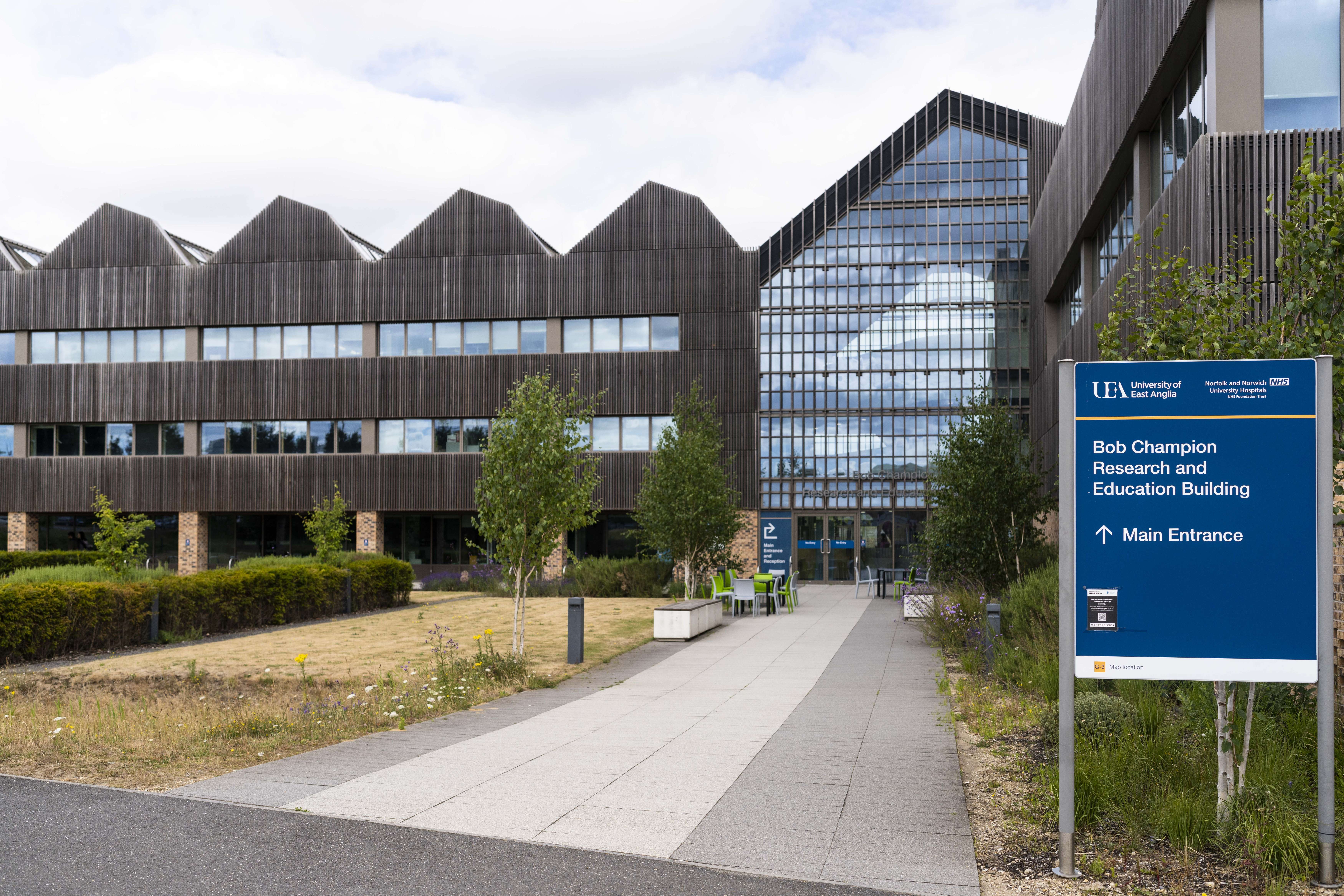 the front of the Bob Champion Research Building