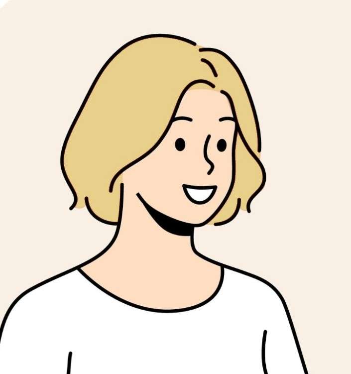 blonde woman smiling to the side