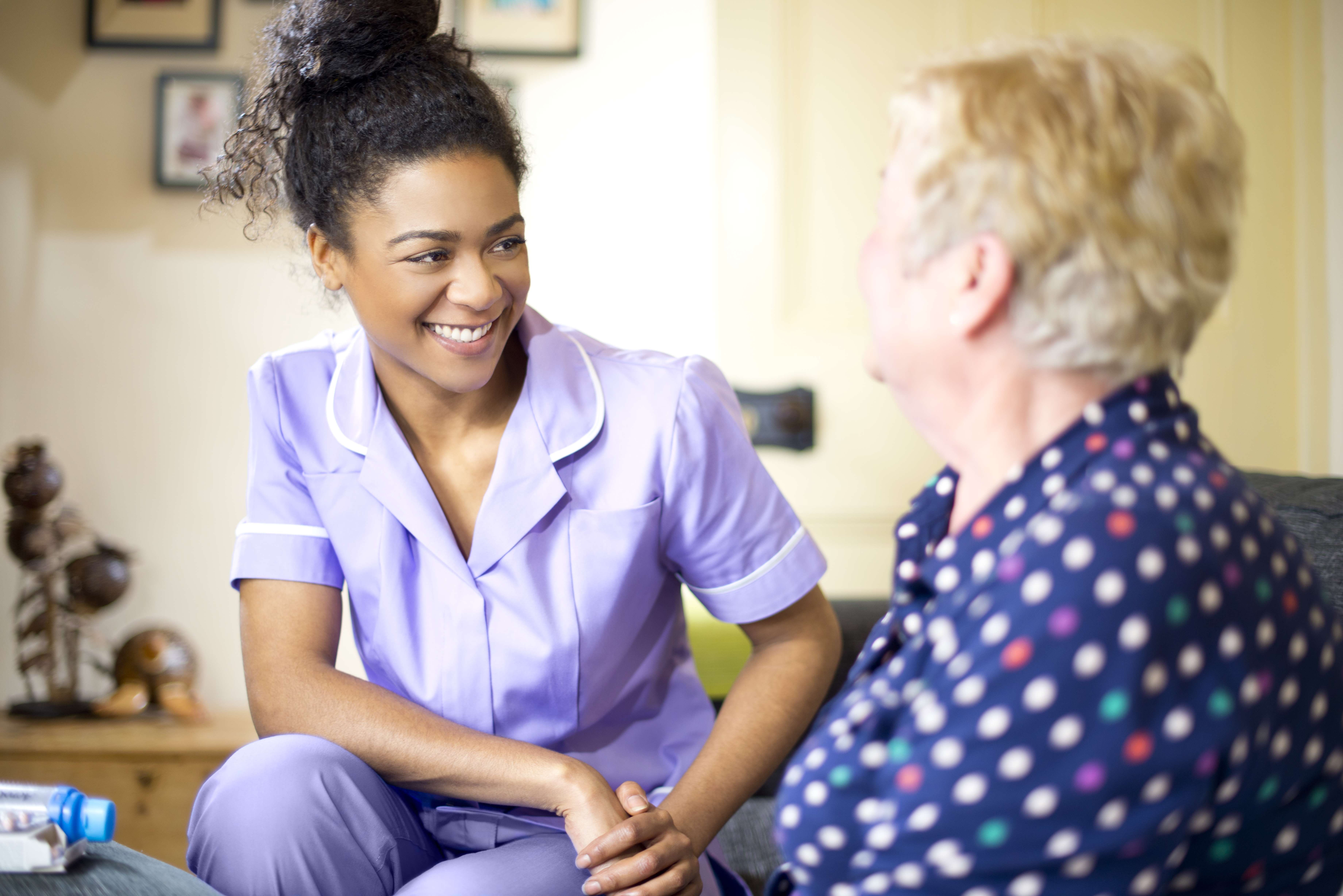 Health care professional during home visit