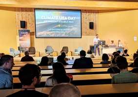ClimateUEA Day presentation in lecture theatre