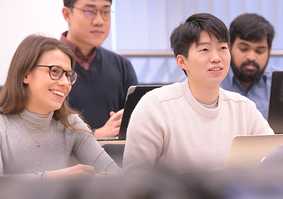 Students learning in a class