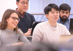 Students learning in a class