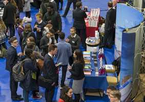 Students attending Law Careers Fair