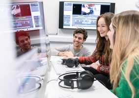 UEA students in radio studio