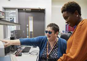 Staff working on UEA campus