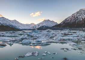 Melting ice in the mountains