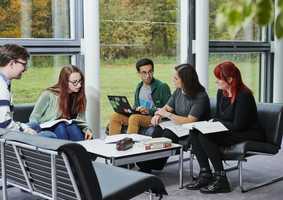students working in a group