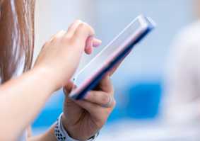 Student using a tablet