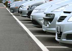 car bonnets and bumpers in a line