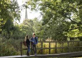 Students by the river in Norwich