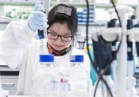 Student working in lab