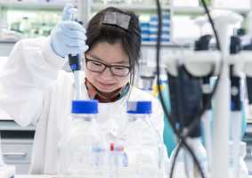 Student working in lab